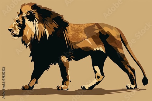 Majestic Lion Silhouette - Vector Illustration of Elegant Power and Regal Essence