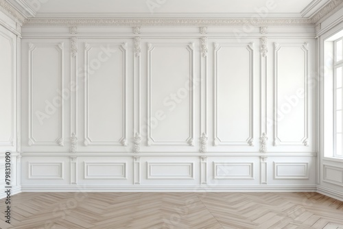 Modern classic floor molding white.