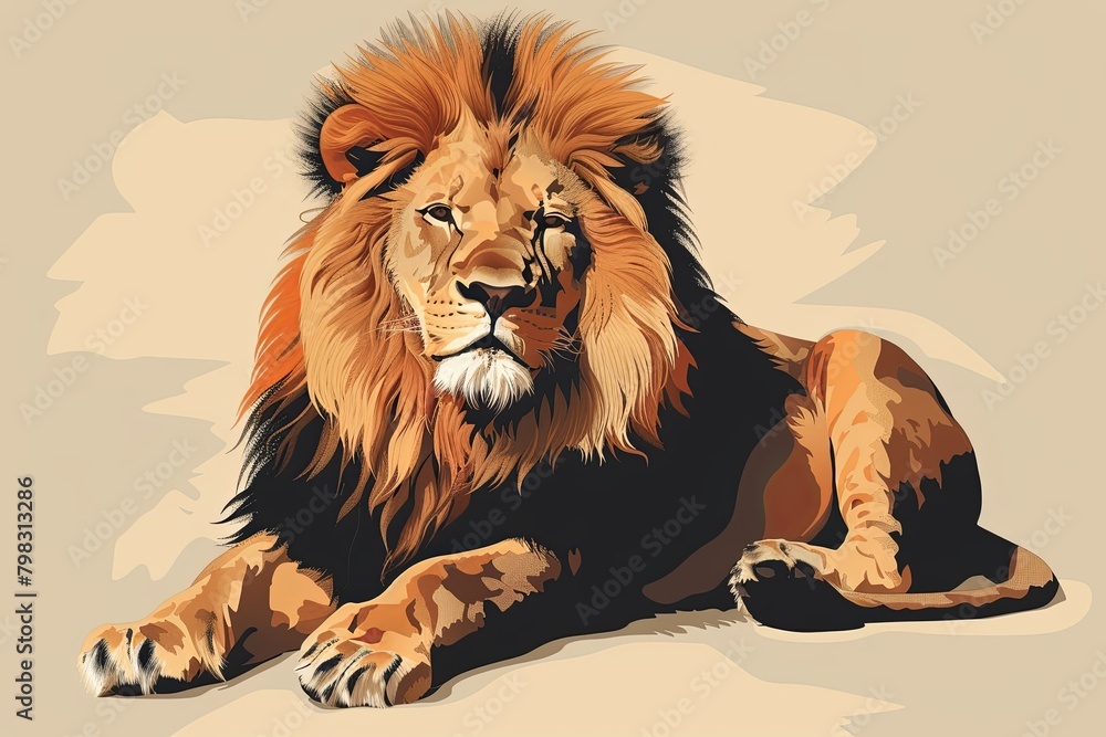 Lion's Grace: Regal Power and Majestic Beauty in Vector Art