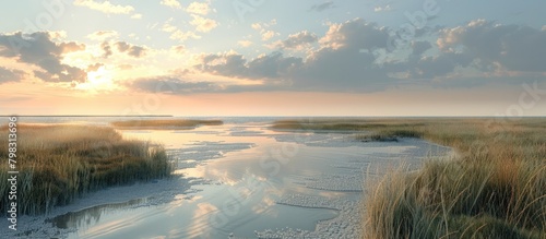 D Rendered Saltmarsh A Thriving Coastal Ecosystem