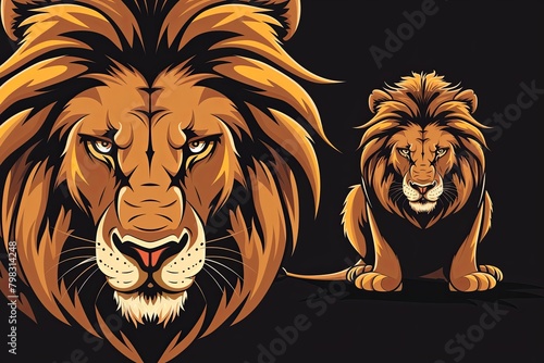 Vector Art  Bold Lion Mascot - Symbol of Leadership and Animal Strength