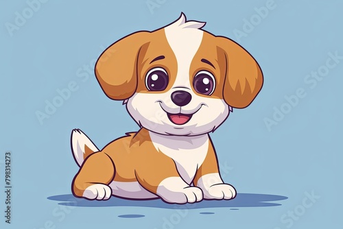 Child-Friendly Floppy-Eared Dog Vector - Cute Isolated Puppy Illustration for Kids