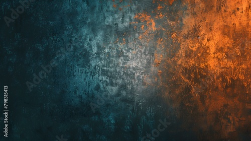 Blue and orange grunge background with space for text or image.