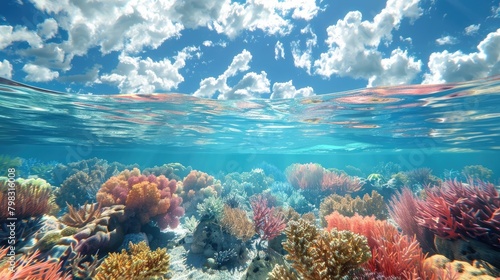 Vibrant Marine Biodiversity A Symphony of Life in a D Rendered Oceanic Realm