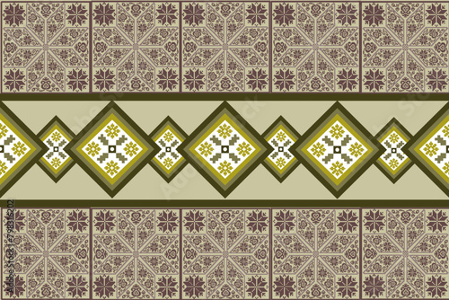Modern oriental fabric pattern, seamless, geometric shape, illustration, vector, curtain,seamless pattern