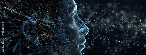Innovative Intelligence: 3D representation of digital evolution in artificial intelligence and human connection.