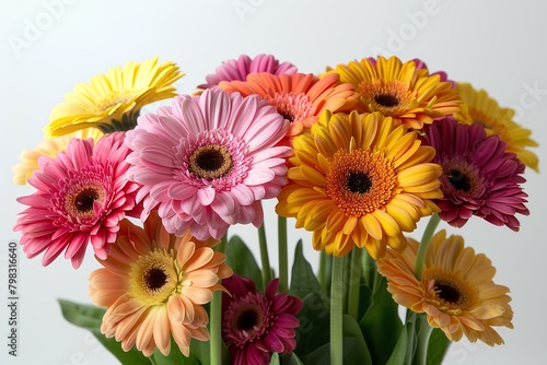 A vase filled with lots of colorful flowers on top of a table next to a wall and a white wall
