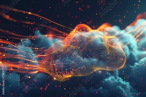 futuristic cloud computing concept glowing particles and digital waves technology background 19