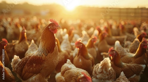 Chicken farm poultry bird flu avian virus health food risk warning photo