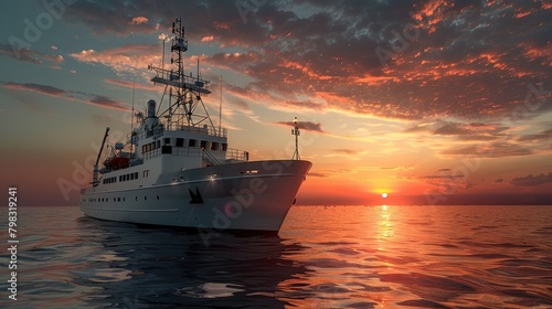 D Rendered Research Vessel A of Marine Science and