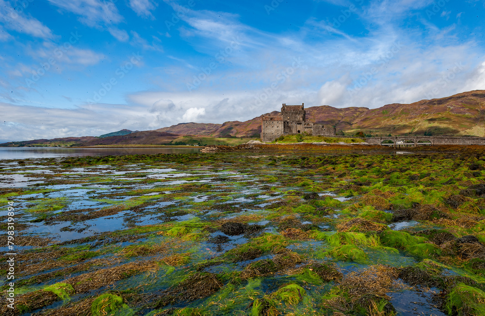Spectacularly sited reconstructed Medieval castle. Sited on an island, connected by a causeway to the mainland at the head of Loch Duich. Spectacularly sited reconstructed Medieval castle. Sited on an island, connected by a causeway to the mainland at the head of Loch Duich.