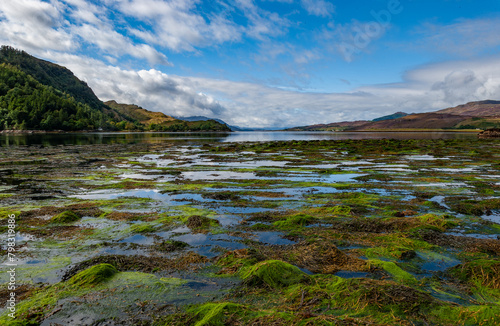 Spectacularly sited reconstructed Medieval castle. Sited on an island, connected by a causeway to the mainland at the head of Loch Duich. © MD Media