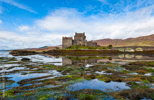 Spectacularly sited reconstructed Medieval castle. Sited on an island, connected by a causeway to the mainland at the head of Loch Duich.