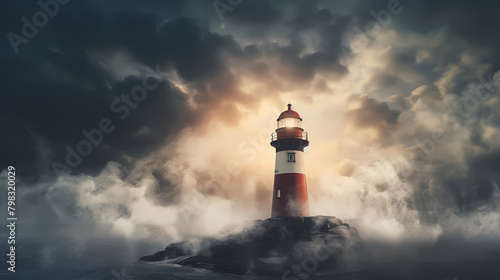 lighthouse in ocean