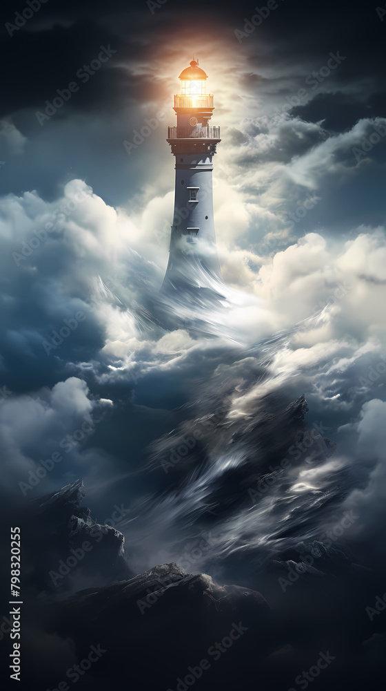 lighthouse in ocean