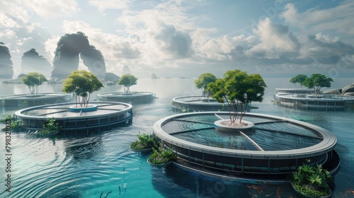 Innovative D Rendering of Advanced Fish Farming Technology for Sustainable Future
