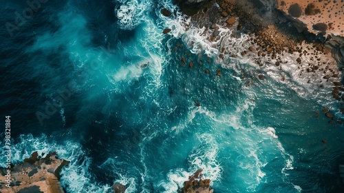 aerial view of the sea