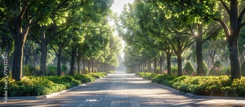 Urban Forestry Technology Pioneering Green Cityscapes with D Rendering © Sittichok