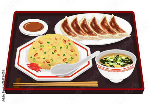 中華料理_炒飯定食_餃子とスープ