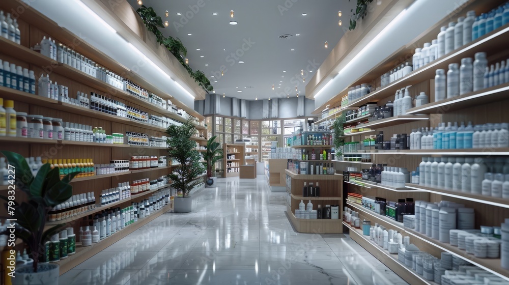 D Rendered Pharmacy A Virtual Haven for Health and Wellbeing