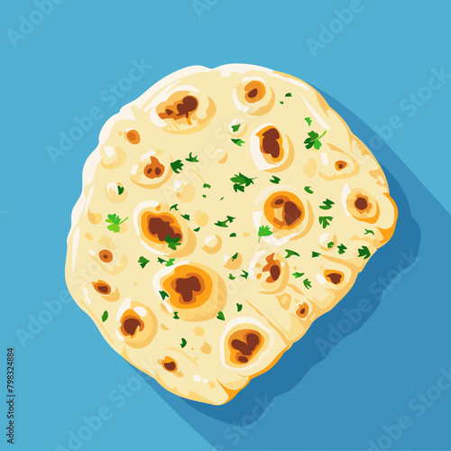 flatbread. Flat style vector illustration.