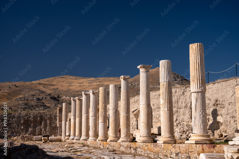 Fototapeta premium Historical columns, Historical columns from ancient Rome, Antique columns, Historical village from ancient Rome, historical city , ancient city ,