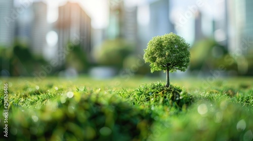 eco sustainable corporate miniature macro photography tilt shift office green lens clean energy earth world future environment business emissions safety CSR responsibility friendly carbon neutral photo