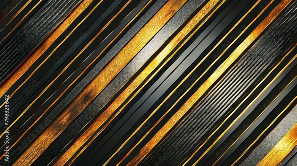 Obraz premium Golden Gleam: Abstract Template Featuring Gold and Black Stripes