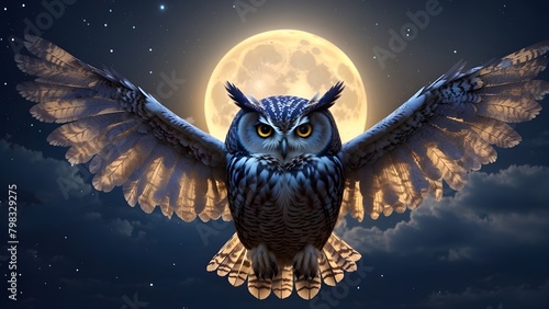 night views owl birds , wallpapers