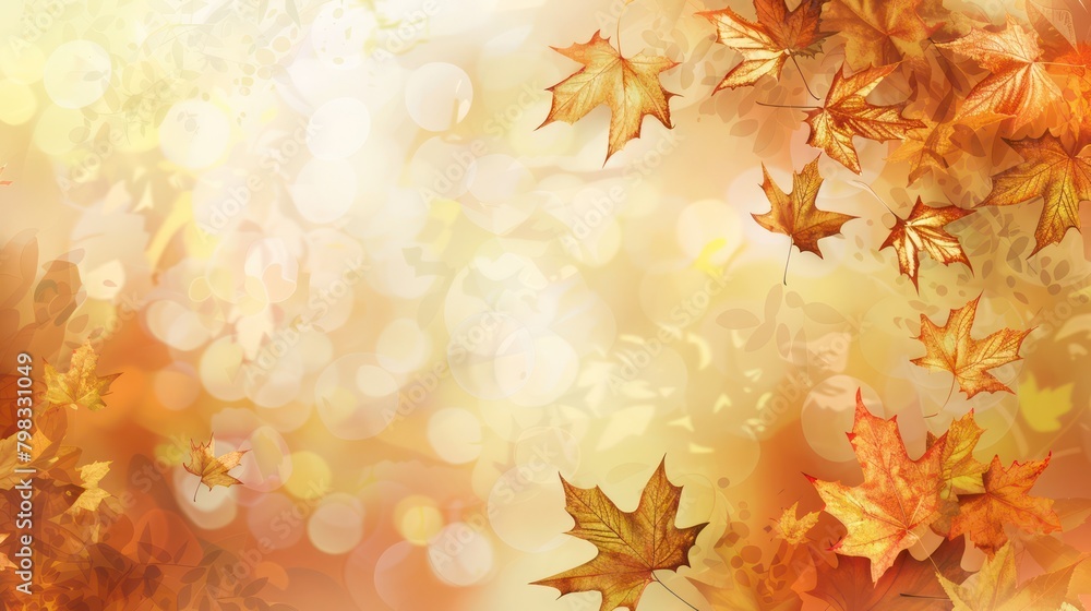 Landscape background of fallen maple leaves in autumn with bokeh sunlight Landscape background of fallen maple leaves in autumn with bokeh sunlight