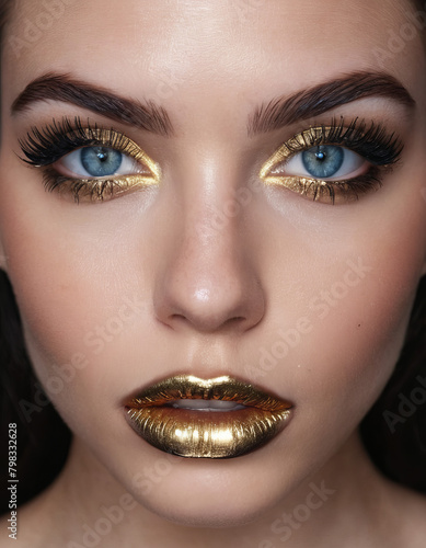 close up portrait of woman with makeup