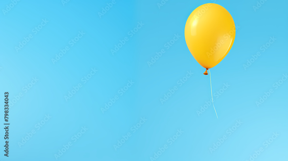 Yellow balloons floating in the blue sky Yellow balloons floating in the blue sky