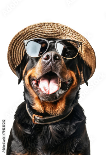Happy Dog in Summer Hat Posing © GoGameGod
