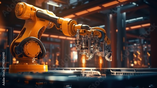 heavy automation robot arm machine in smart factory industrial Generative AI