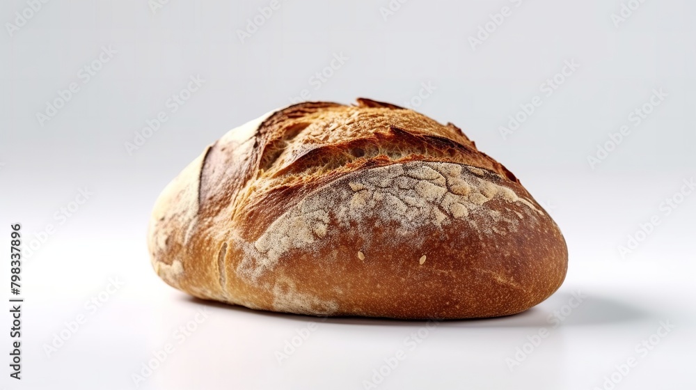 Loaf of bread on a white background. Bakery products.