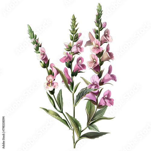 Clipart illustration a snapdragon on white background. Suitable for crafting and digital design projects.[A-0001]