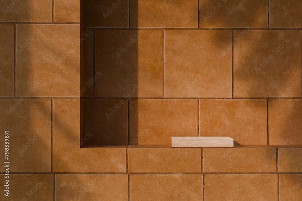 3d Abstract background for product branding and presentation. Minimal Product Podium Mock up scene with empty space minimal style with bathroom patio wall tile for advertising. 3d render. 3d Abstract background for product branding and presentation. Minimal Product Podium Mock up scene with empty space minimal style with bathroom patio wall tile for advertising. 3d render.