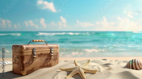 Summer vacation concept, travel background with copy space
