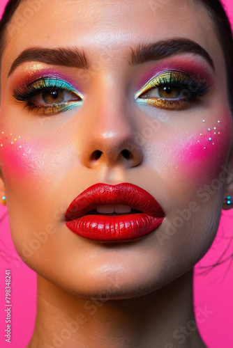 close up portrait of woman with makeup