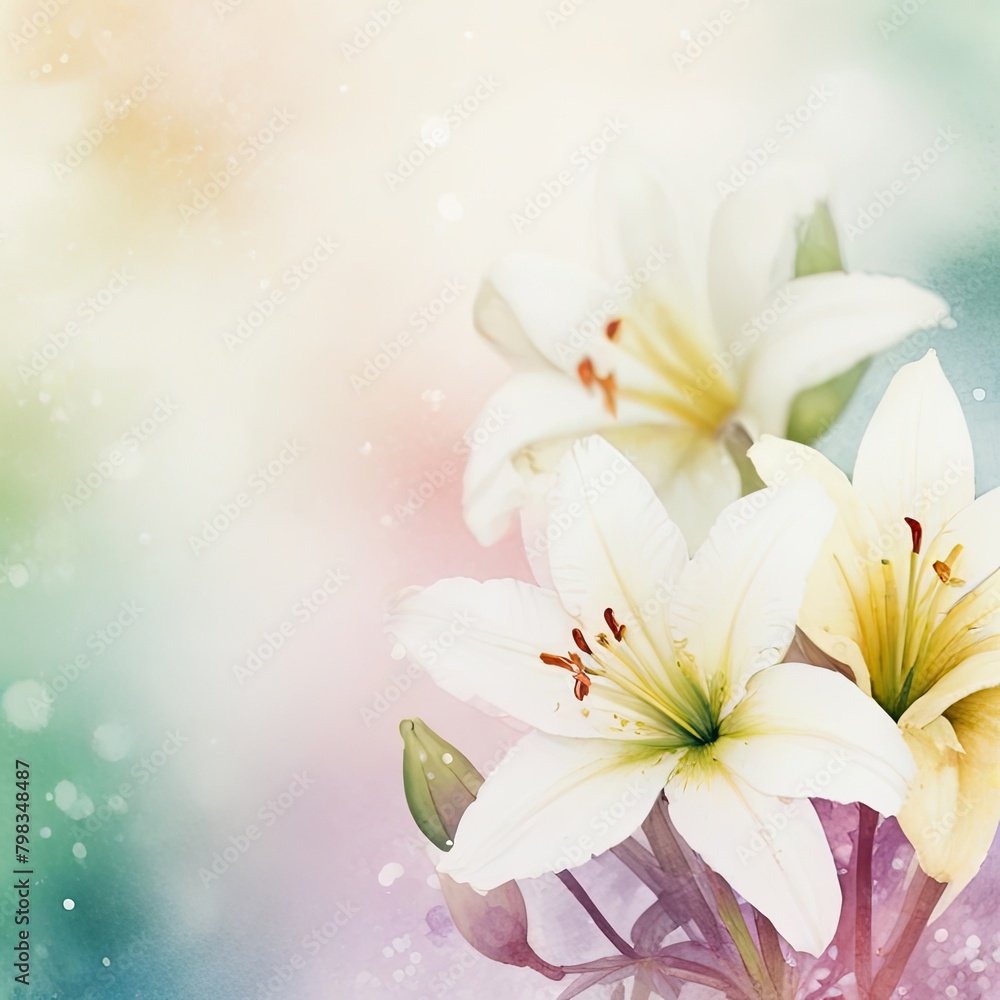 Naklejka premium bouquet of white lilies