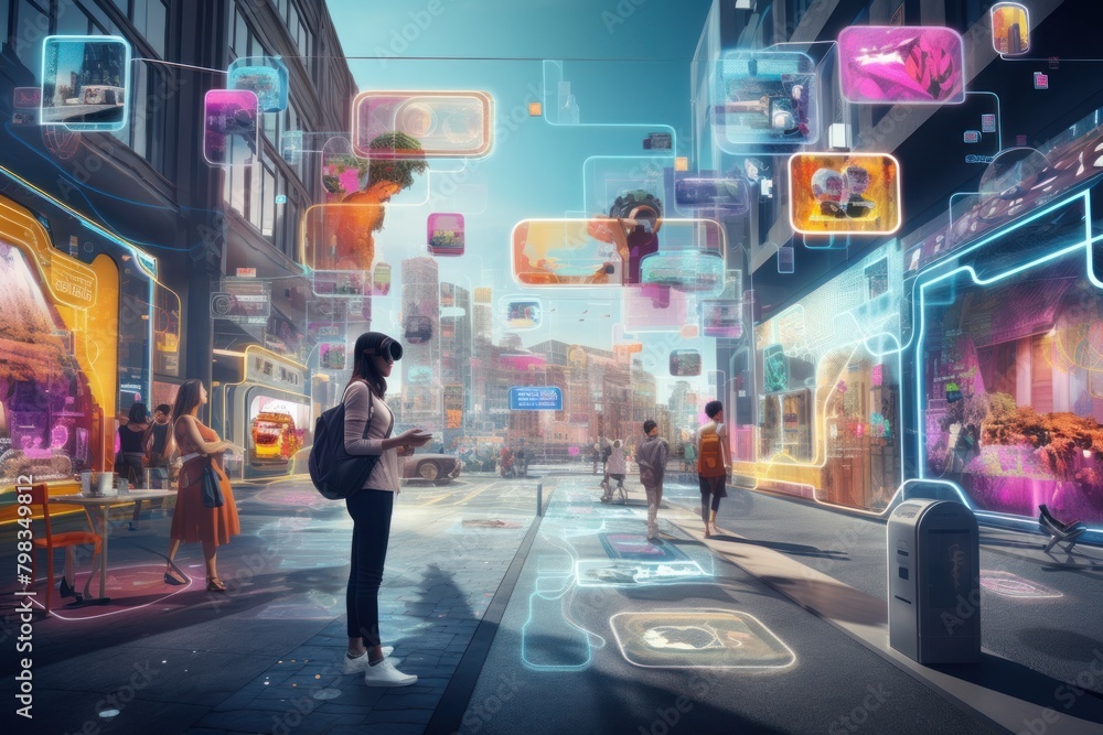Fototapeta premium Metaverse city.