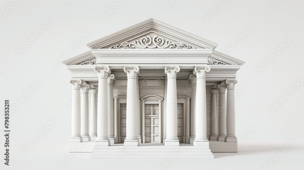 Fototapeta premium Building with columns on a white background