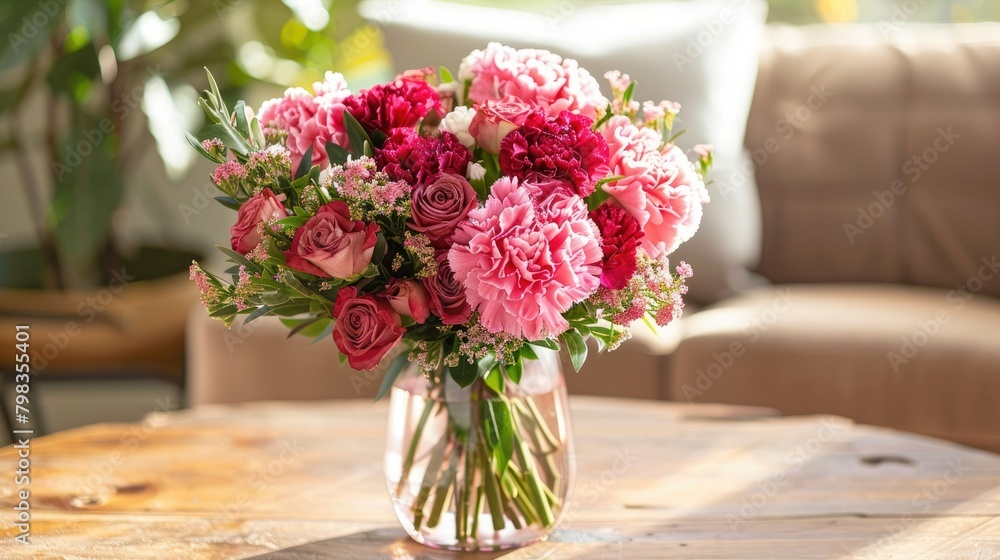 Celebrate Mother s Day with a stunning bouquet of carnations and roses Celebrate Mother s Day with a stunning bouquet of carnations and roses