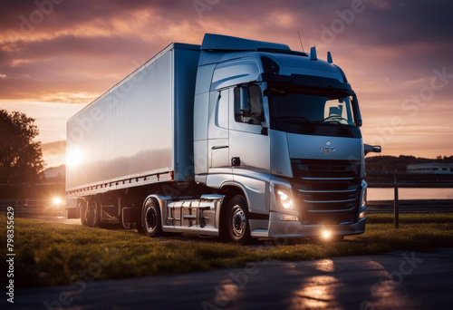 transport truck world logistics logistic earth lorry international heavy globe yellow far stance road highway composition symbolic sky fast accurateness vehicle cargo shipping #798355629
