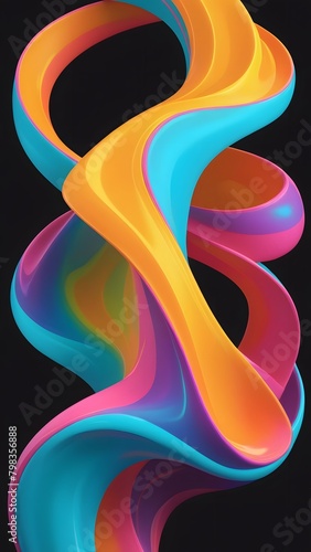 Colorful fluid background wallpaper  wavy abstract  futuristic and modern. Isolated object.