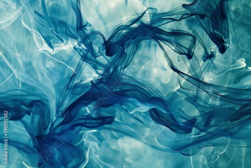 mesmerizing tendrils of blue ink gracefully intertwining in crystalline water ethereal abstract liquid art visual