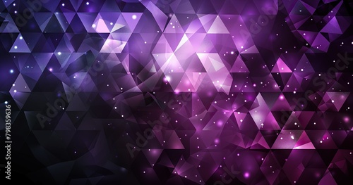 geometric purple triangle background vector, in the style of transparency and opacity, dark azure and purple