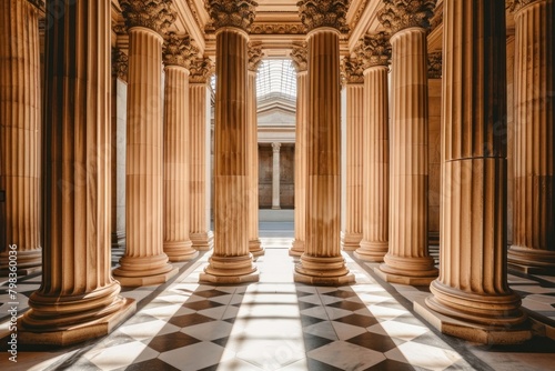 Random type of pillar architecture building column.