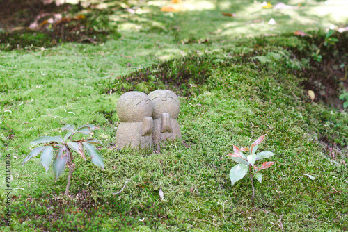 Jizo (stone statue)of Shisendo Temple (詩仙堂) in Kyoto, Japan photo