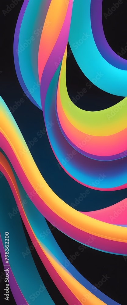 Obraz premium Colorful fluid background wallpaper, wavy abstract, futuristic and modern. Isolated object.